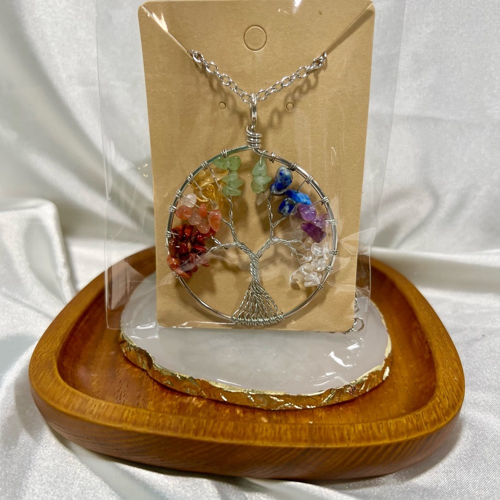 Multi Gemstone Tree Necklace